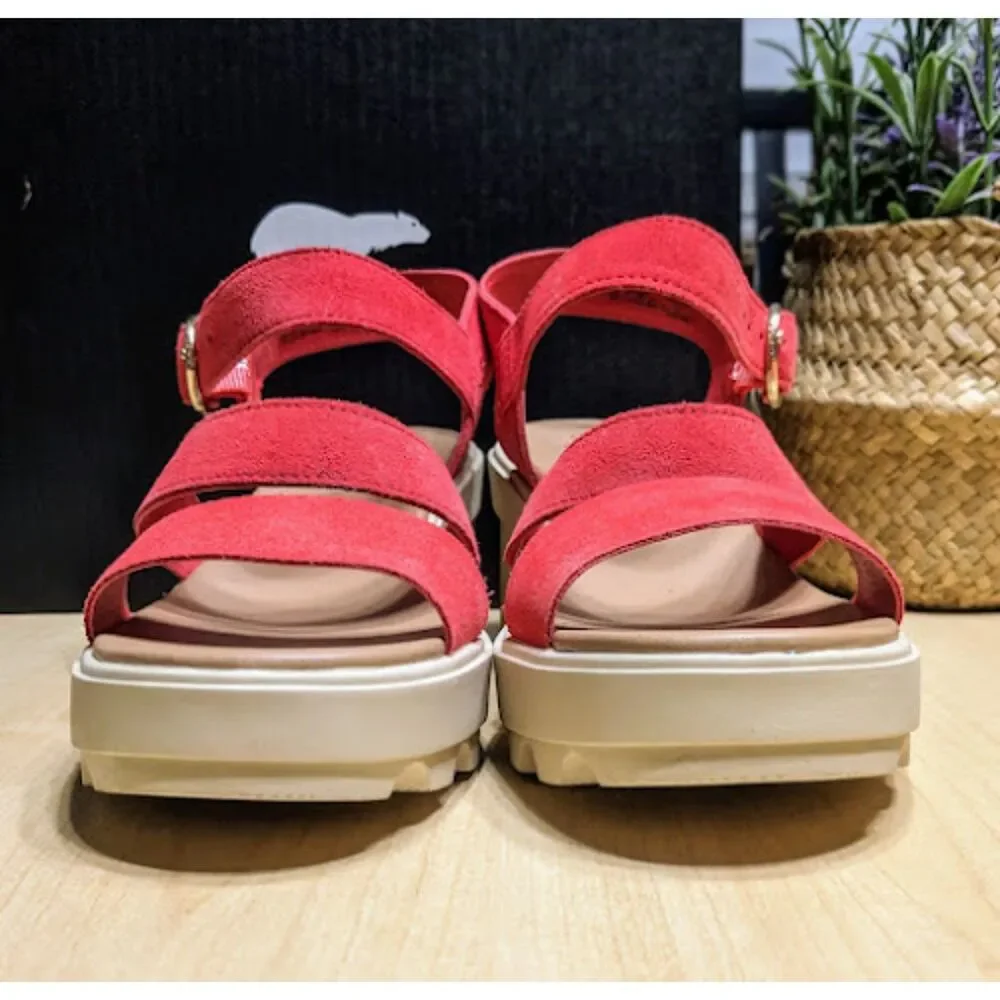 SOREL Red Glo Joanie Heel Ankle Strap Platform Sandals Women's 9.5 NIB